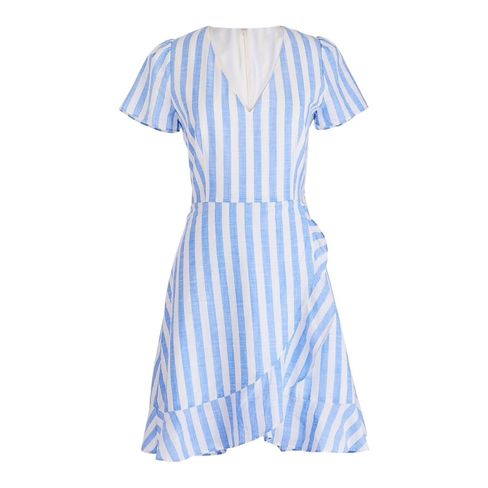 Chic Blue and White Striped Mini Dress